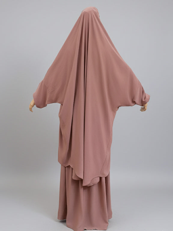 jilbab 2 pièces camel de dos