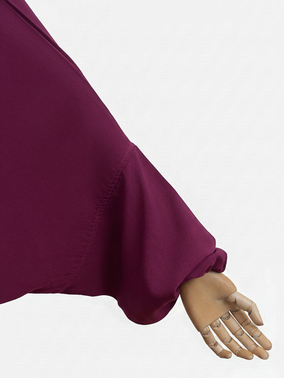 jilbab 2 pièces fuchsia manche élastique