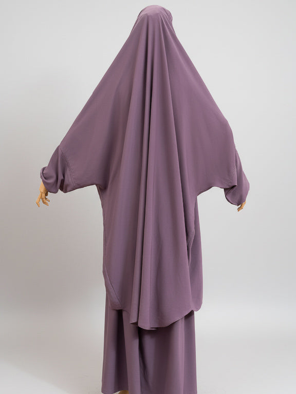 jilbab 2 pièces lilas dos