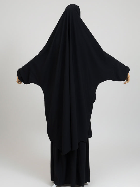 jilbab 2 pièces noir de dos