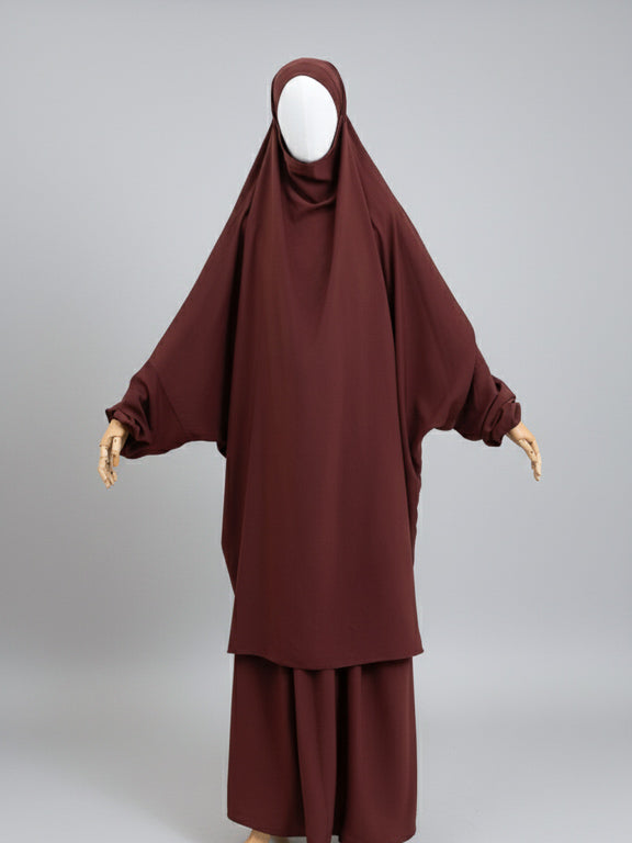 jilbab 2 pièces rouilles de face