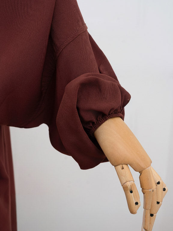 jilbab 2 pièces rouilles manche élastique