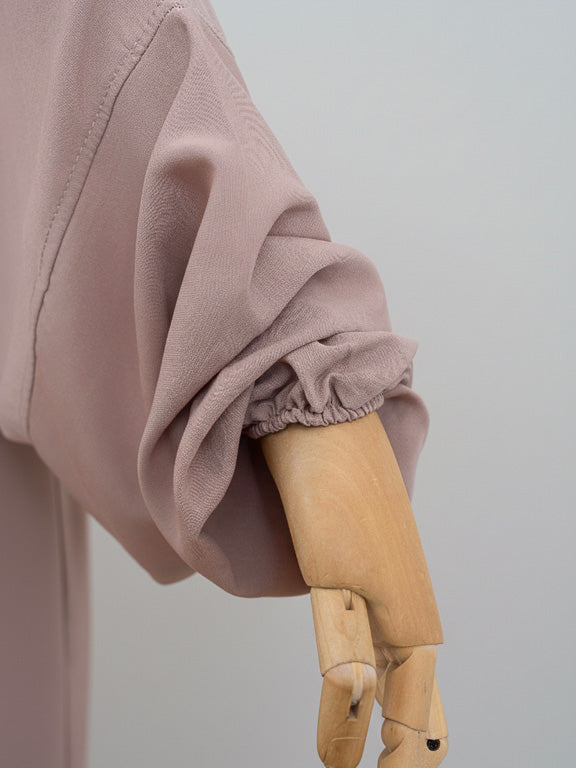 jilbab 2 pièces taupe clair manche élastique