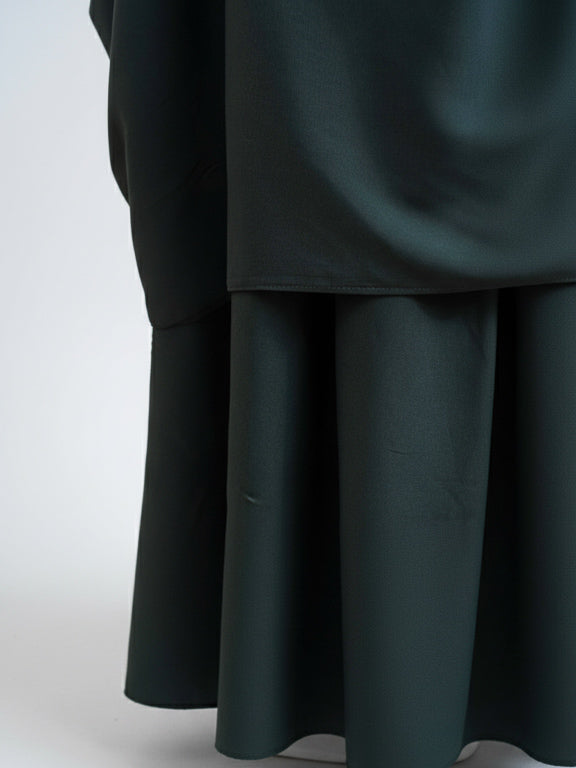 jilbab 2 pièces vert kaki avec jupe