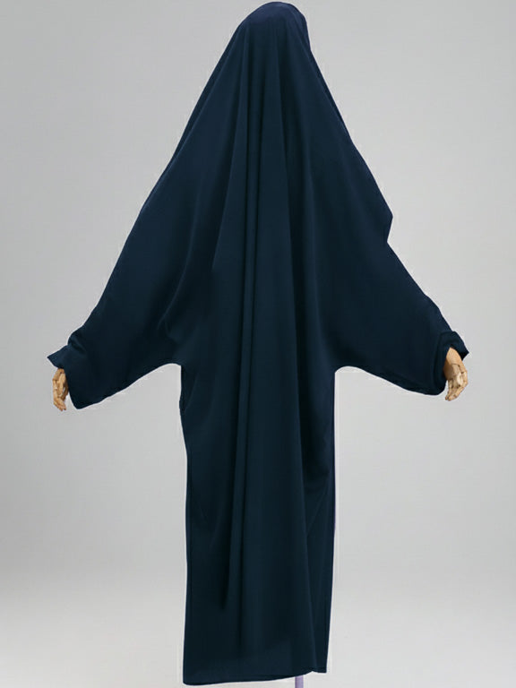jilbab 1 pièce bleu pétrole de dos
