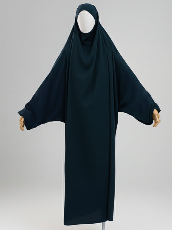 jilbab 1 pièce bleu pétrole