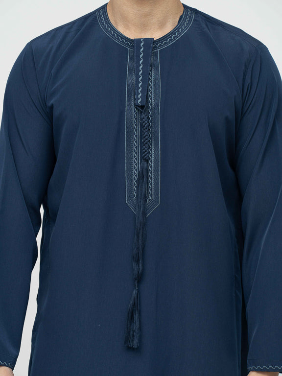 Qamis Emirati Premium Bleu Marine