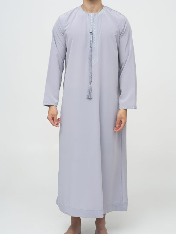 Qamis Emirati Premium Gris