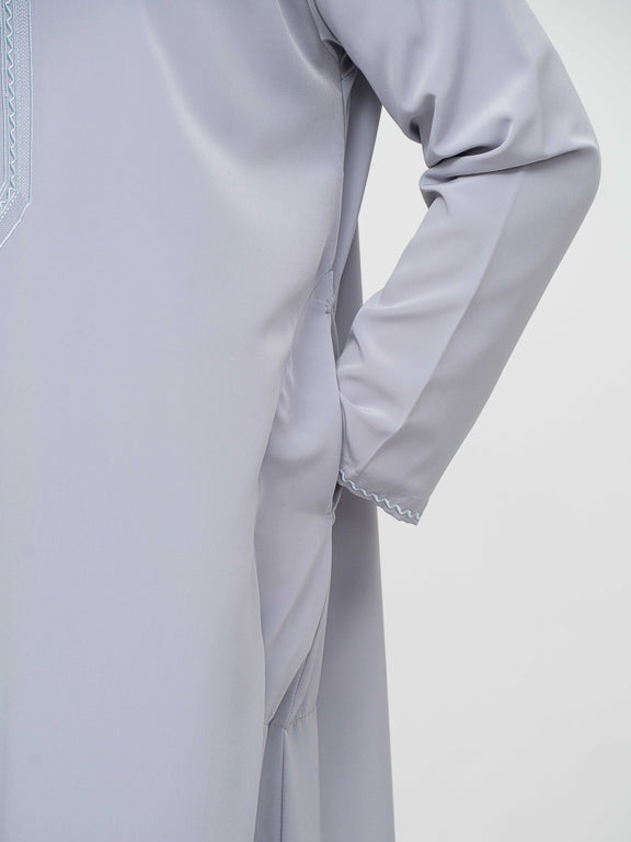 Qamis Emirati Premium Gris