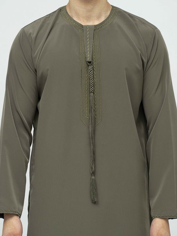 Qamis Emirati Premium Kaki