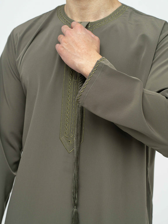 Qamis Emirati Premium Kaki