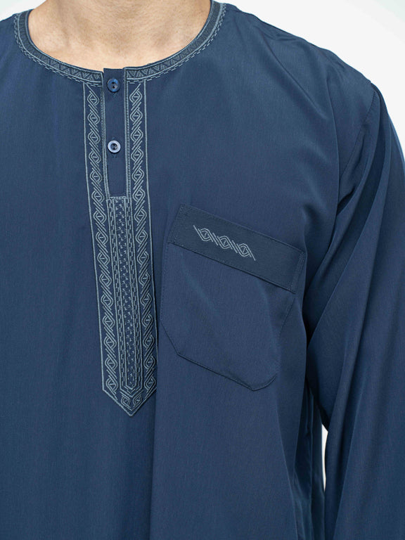 Qamis Marocain Premium Bleu marine