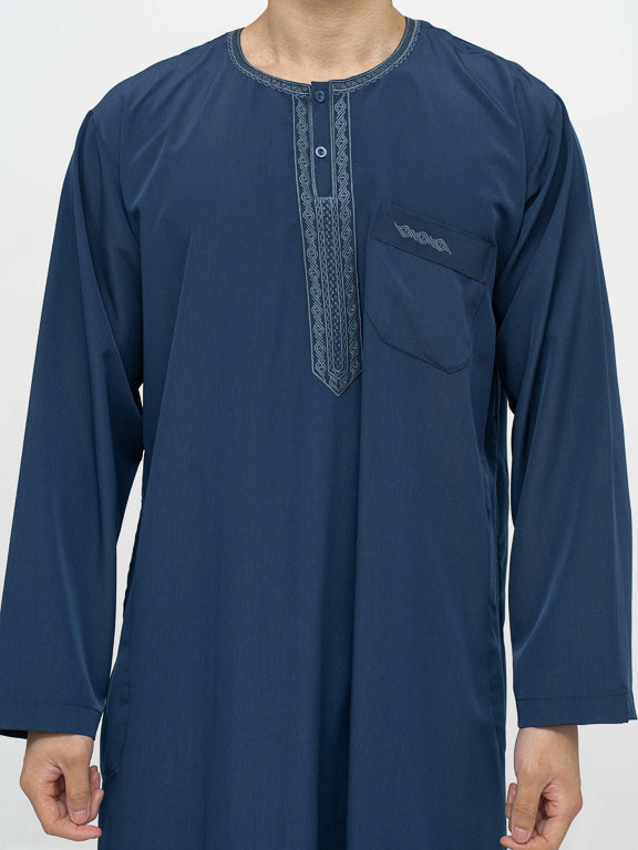 Qamis Marocain Premium Bleu marine