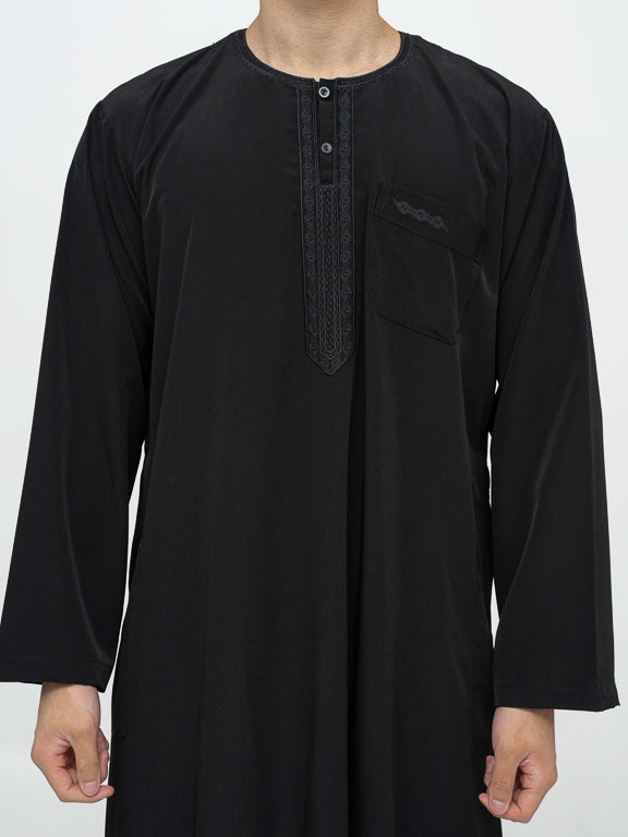 Qamis Marocain Premium Noir