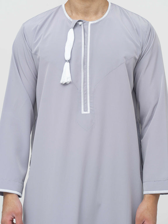 Qamis Omanais Premium Gris
