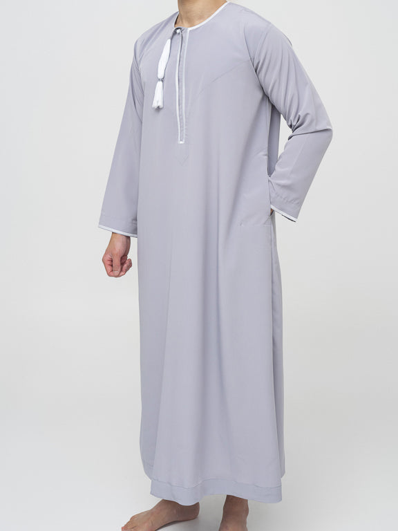Qamis Omanais Premium Gris