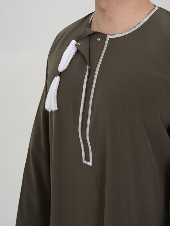 Qamis Omanais Premium Kaki