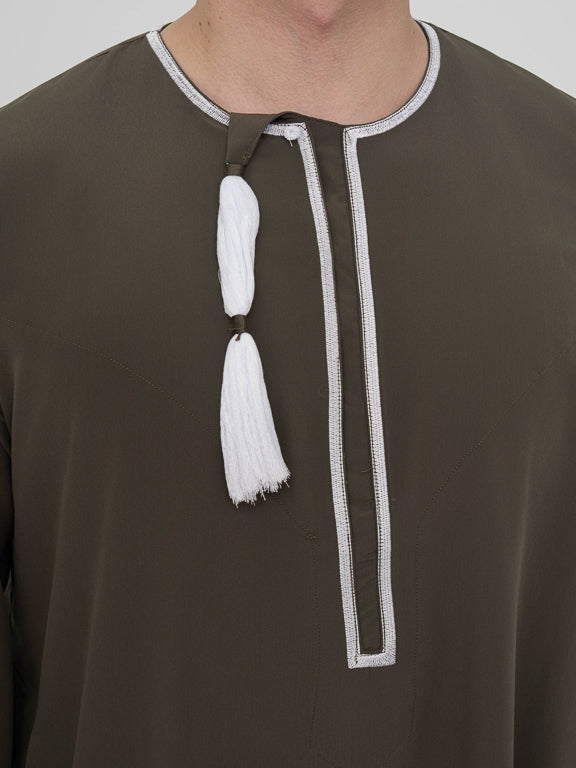 Qamis Omanais Premium Kaki