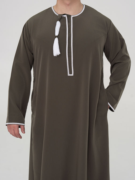 Qamis Omanais Premium Kaki