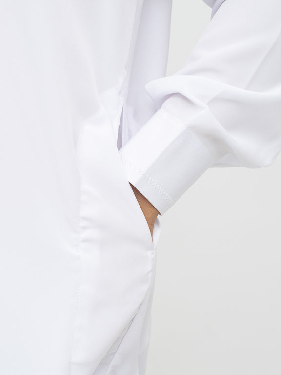 Ensemble Qamis Pakistanais Premium Blanc