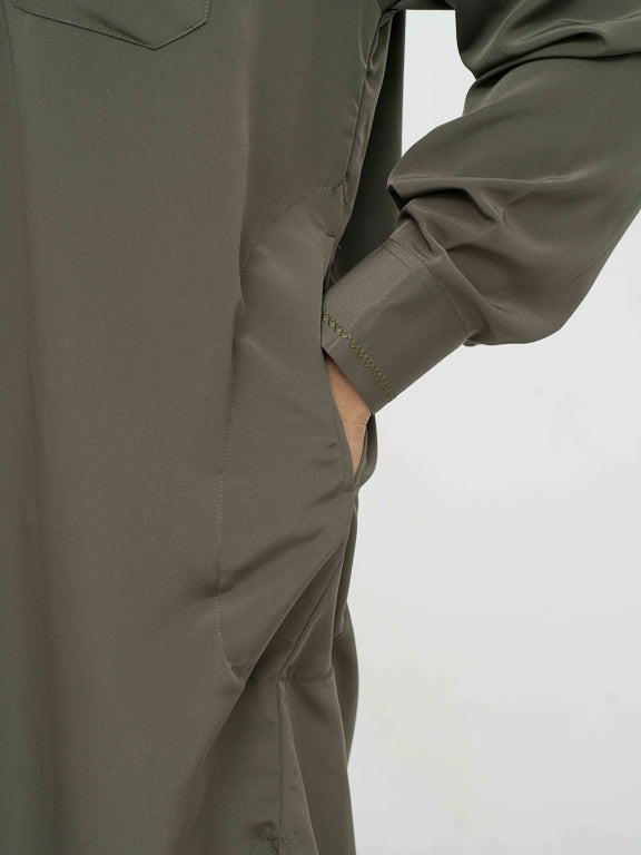 Ensemble Qamis Pakistanais Premium Kaki