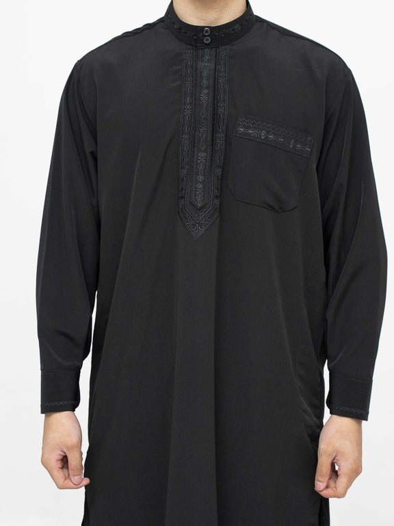 Ensemble Qamis Pakistanais Premium Noir