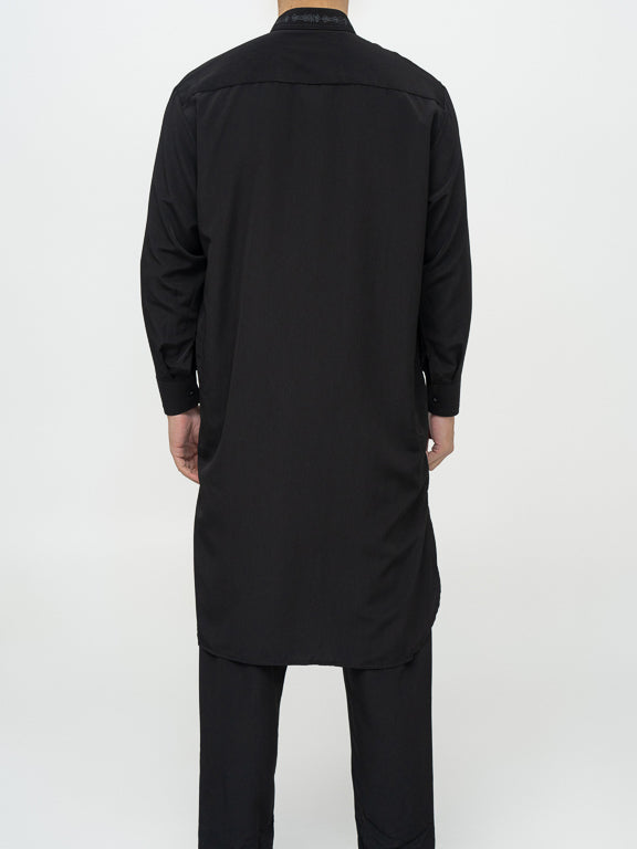 Ensemble Qamis Pakistanais Premium Noir