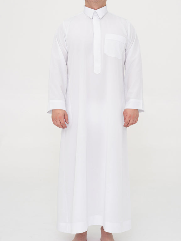 qamis qatari blanc de face