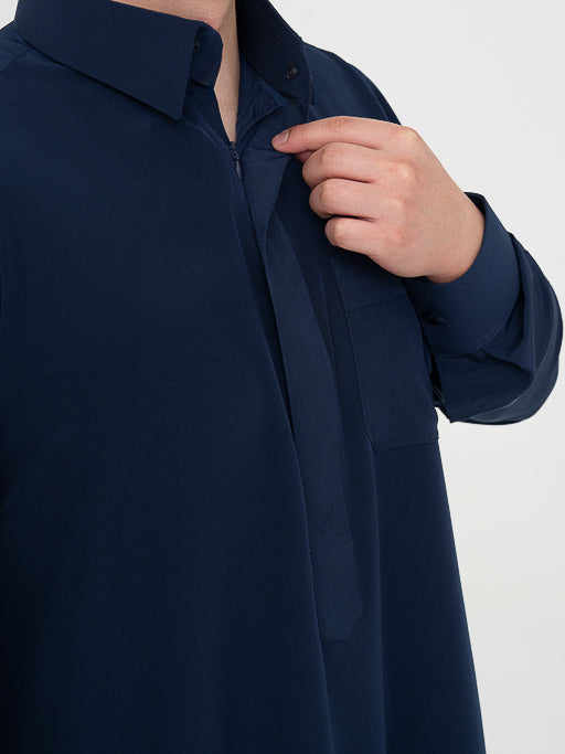 Qamis Qatari Premium Bleu marine