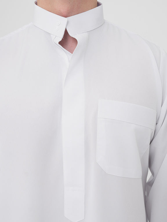 Qamis Saoudien Premium Blanc - Manches simples