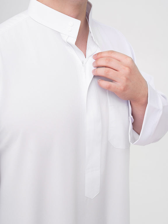 Qamis Saoudien Premium Blanc - Manches simples