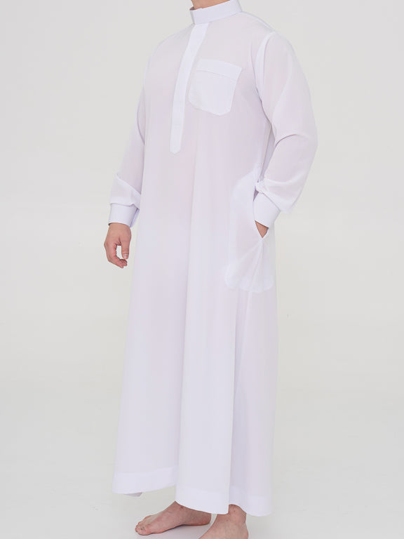 Qamis Saoudien Premium Blanc - Manches rigides