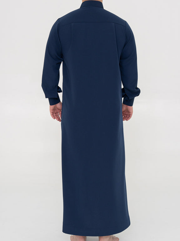 Qamis Saoudien Premium Bleu Marine - Manches rigides