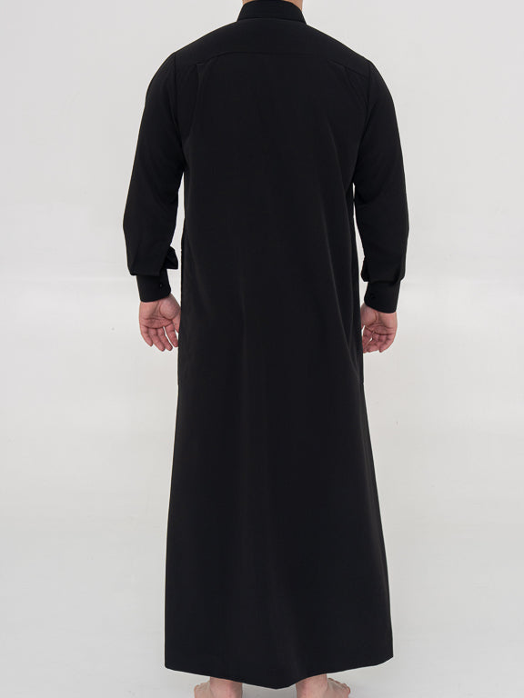 Qamis Saoudien Premium Noir - Manches rigides
