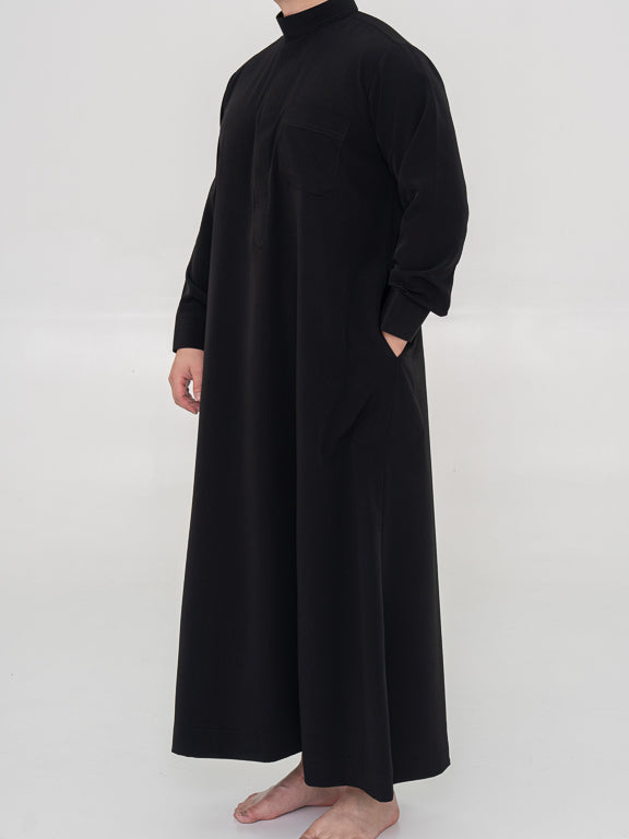 Qamis Saoudien Premium Noir - Manches rigides