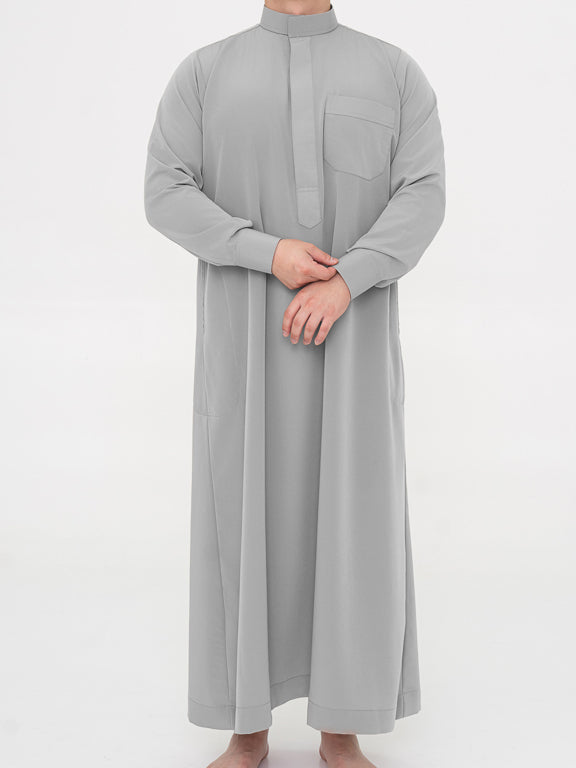Qamis Saoudien Premium Gris - Manches rigides
