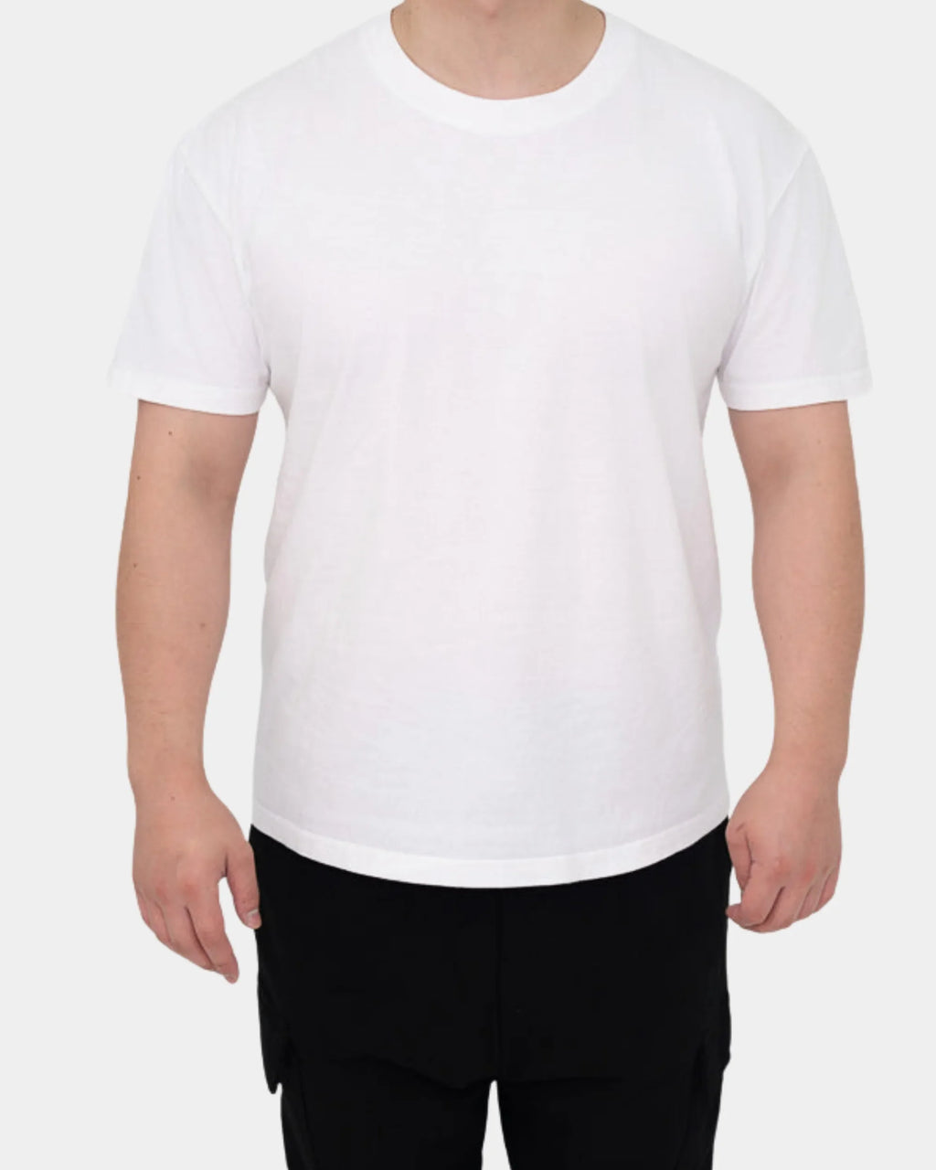 Haut blanc en coton à coupe droite, vu de face