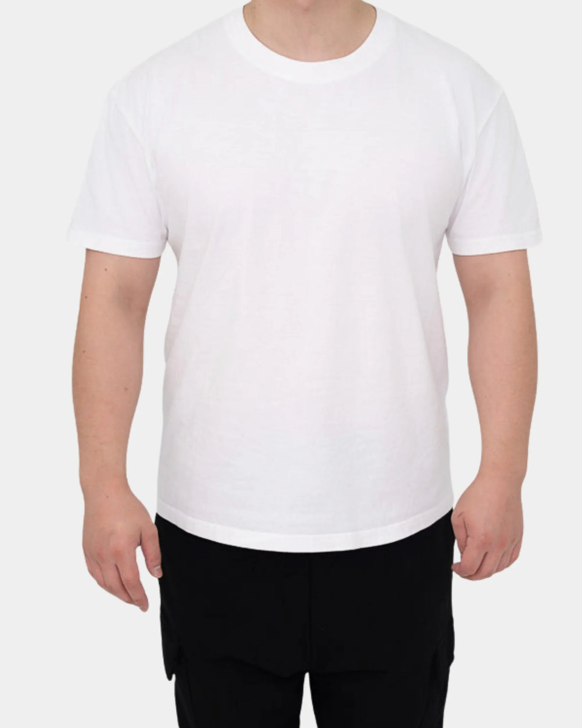 Haut blanc en coton à coupe droite, vu de face