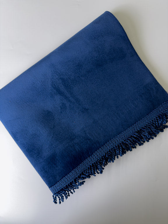 tapis de prière en velours bleu marine