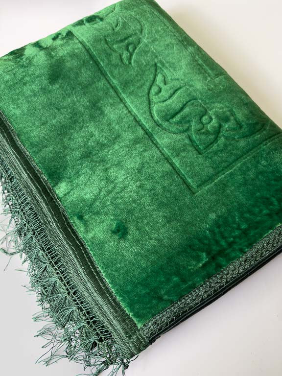 tapis de prière vert épais