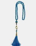 Tasbih bleu turquoise 99 perles avec pompon assorti