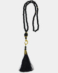 Tasbih noir 99 perles avec finitions dorées et pompon assorti